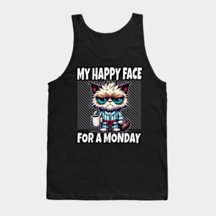 Grumpy Cat with Coffee - Mondays Mood Tank Top